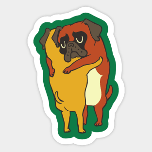 Boxer Hugs Sticker